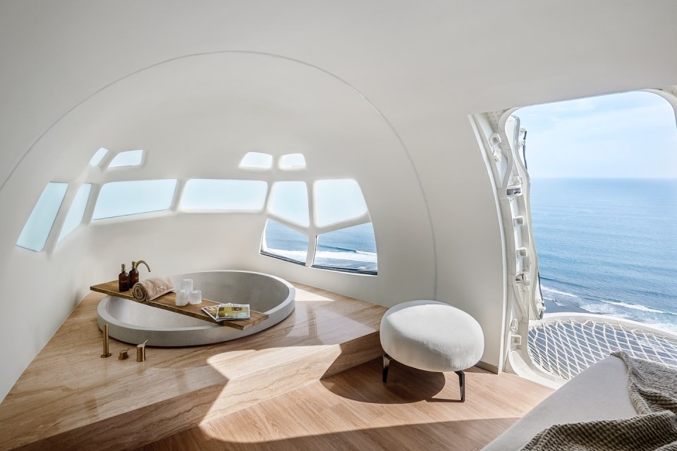 And the AirBnB boasts a cockpit jacuzzi
