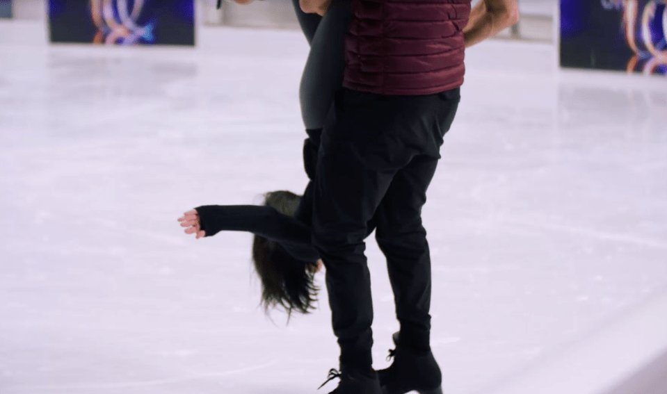 Amber wore a helmet while practicing the risky move
