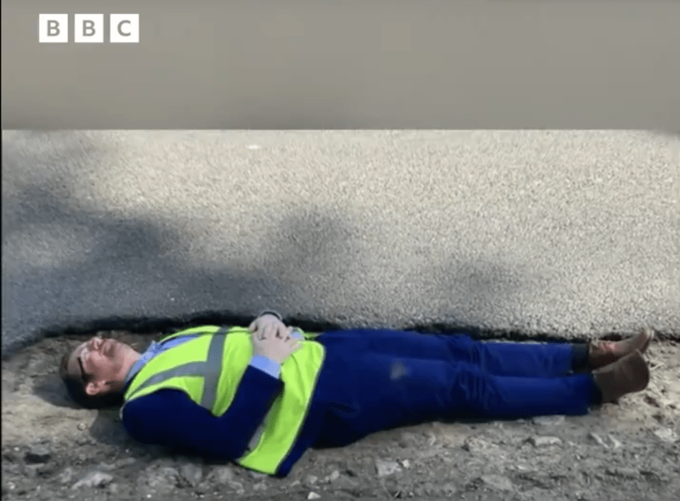 The host was discussing potholes during the segment