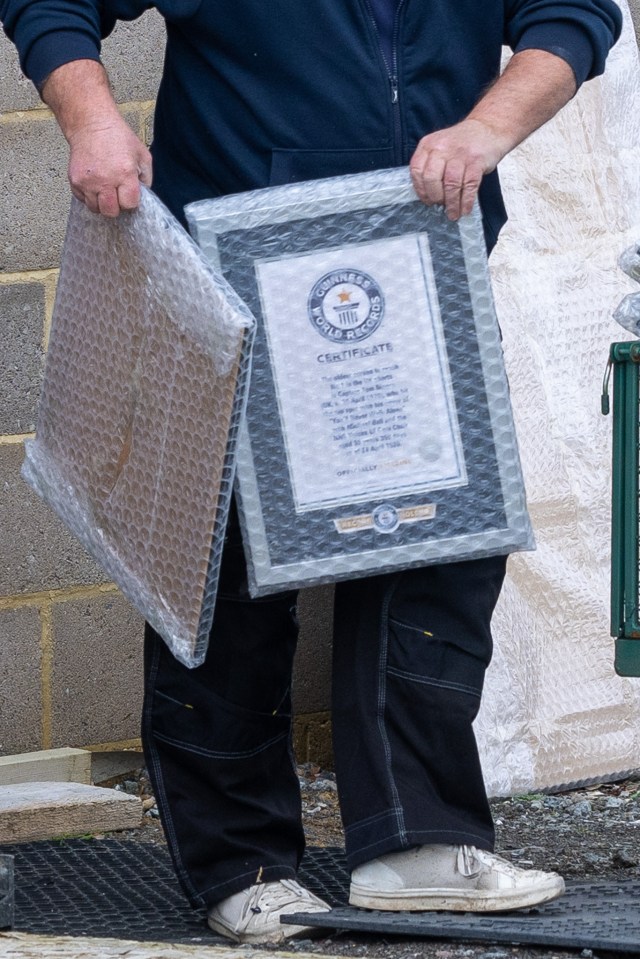 A Guiness Book of Records certificate was another item being saved