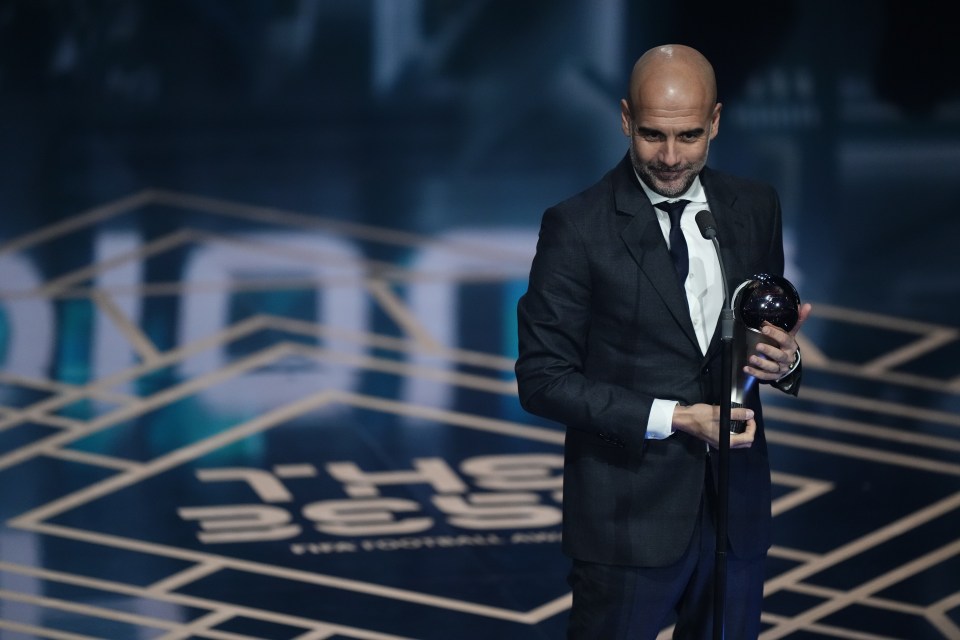 Pep Guardiola lifted the award for the best manager