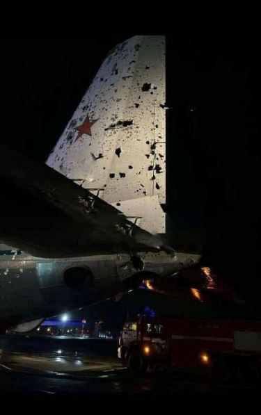 One of Putin's damaged spy planes - the IL-22M bomber