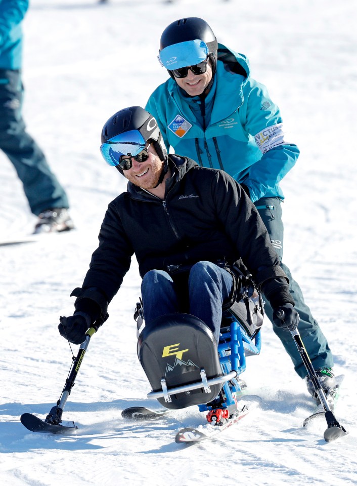 Harry tried out sit-skiing while he and Meghan launched next year's Invictus Games