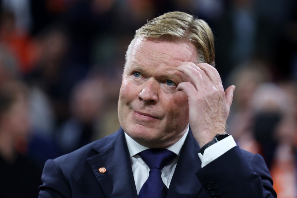 AMSTERDAM, NETHERLANDS - OCTOBER 13: Ronald Koeman, Head Coach of Netherlands, looks on prior to the UEFA EURO 2024 European qualifier match between Netherlands and France at Johan Cruijff Arena on October 13, 2023 in Amsterdam, Netherlands. (Photo by Alexander Hassenstein - UEFA/UEFA via Getty Images)