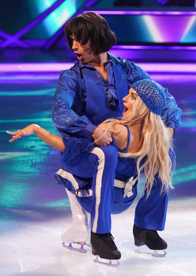 Some viewers said Amber was being 'guided' around the ice by her pro partner