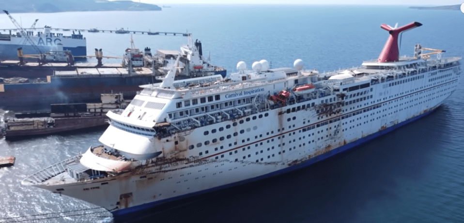 The abandoned and trashed cruise is now counting down her last days before she gets dismantled