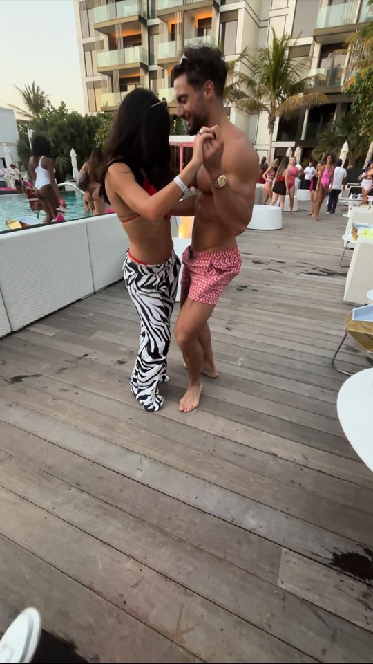 Davide dancing with businesswoman Paris McDonald at Verde Beach Dubai
