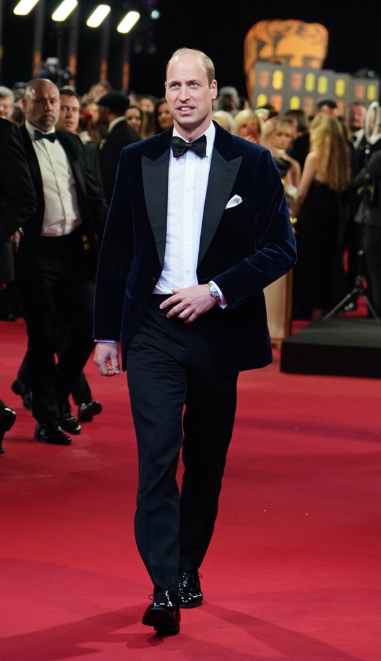 The Prince of Wales walks the red carpet at the Bafta Film Awards 2024