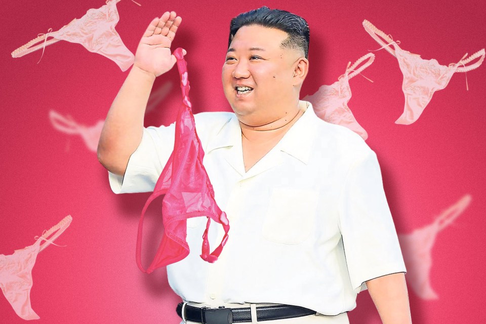 Our mock up of what Kim jong-un might look like after going on a knicker spending spree