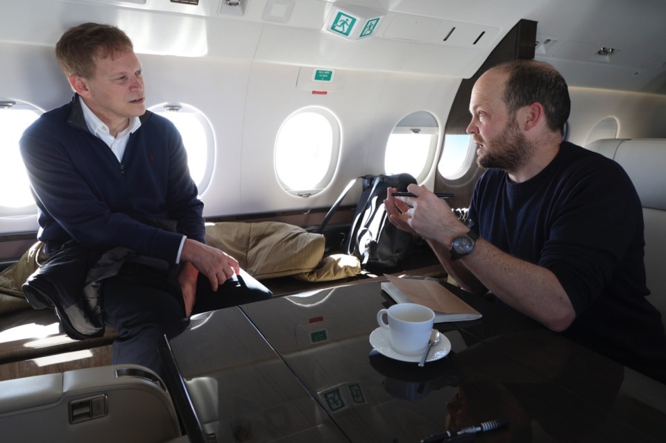 Caption: RAF pilots suspect Russia jammed GPS and other signals from reaching the Defence Secretary Grant Shapps plane as he flew past the Kaliningrad exclave on his way from Poland to  RAF Northolt after visiting British troops with journalists., Jerome Starkey