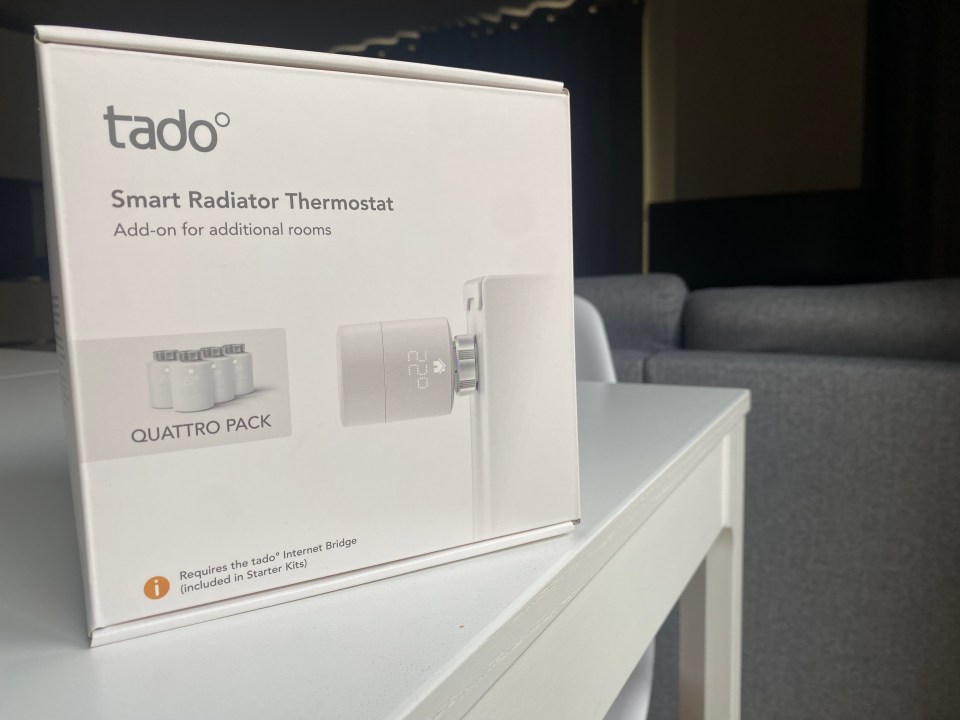 Tado Smart Radiator Thermostat quattro pack box.