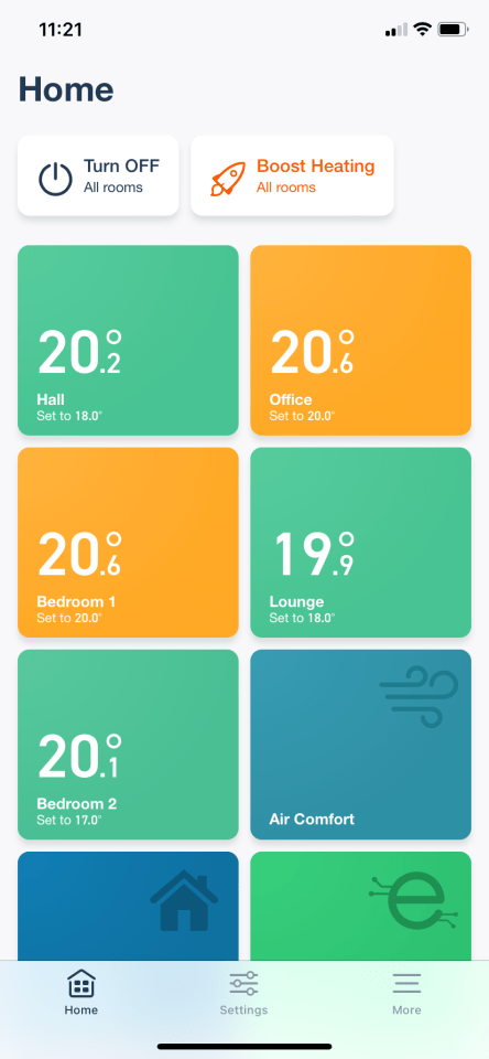 Tado-app-home-screen