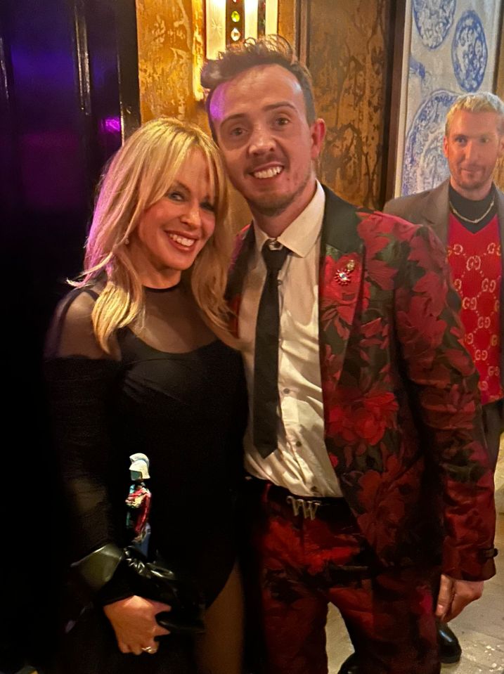 Pop star Kylie with The Sun's Jack Hardwick