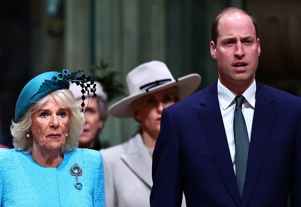 Queen Camilla and Wills attended the service on their own