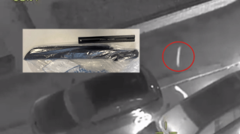 In another case in Eccles, Greater Manchester, a machete was thrown from the window of a cloned car during a police chase