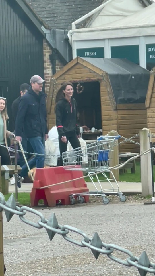 Kate and Wills were filmed at Windsor Farm Shop on Saturday