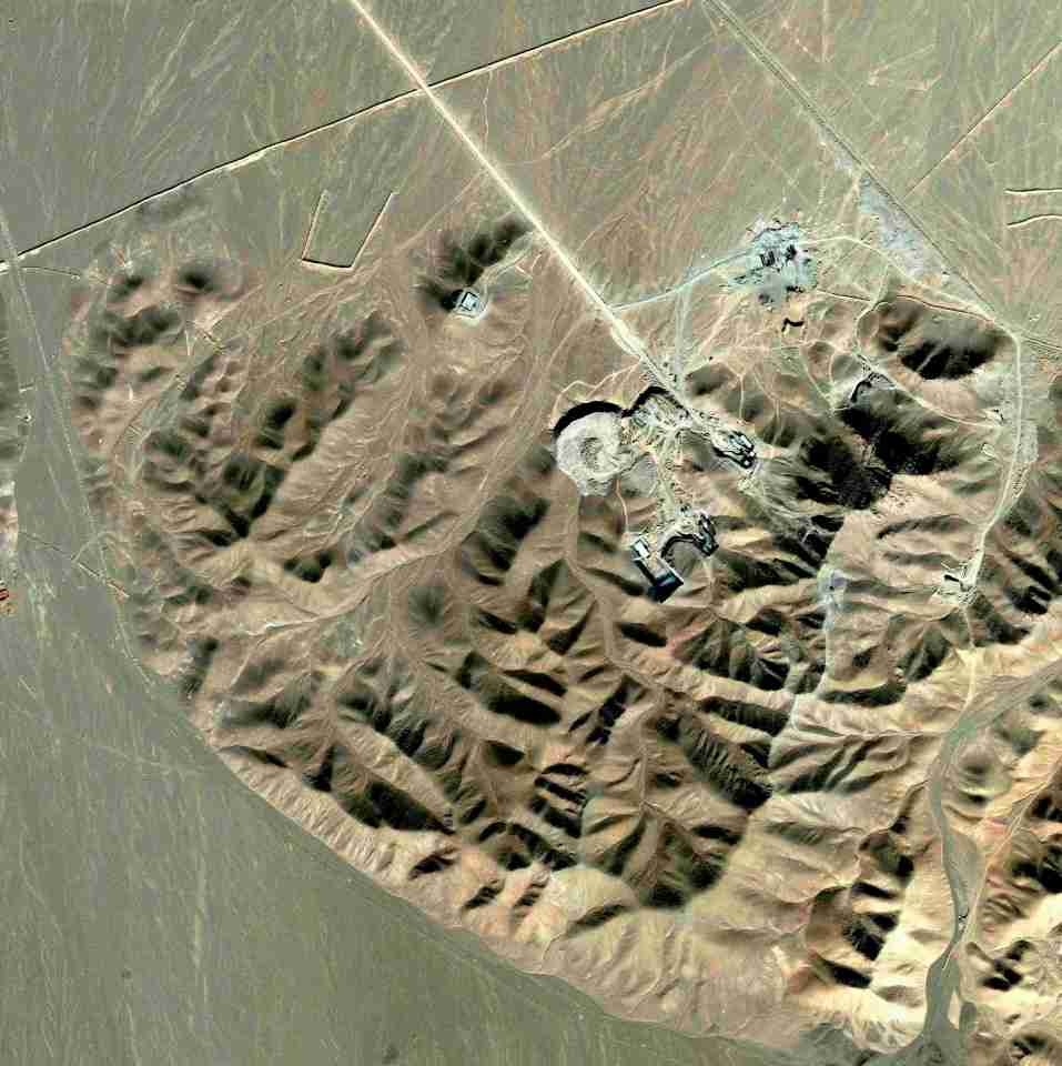A view of what is believed to be a uranium-enrichment facility near Qom, Iran, in a satellite photograph