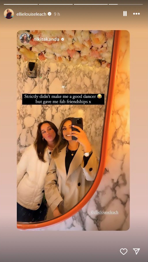Ellie and Strictly co-star Nikita Kanda posed for a cute miror selfie