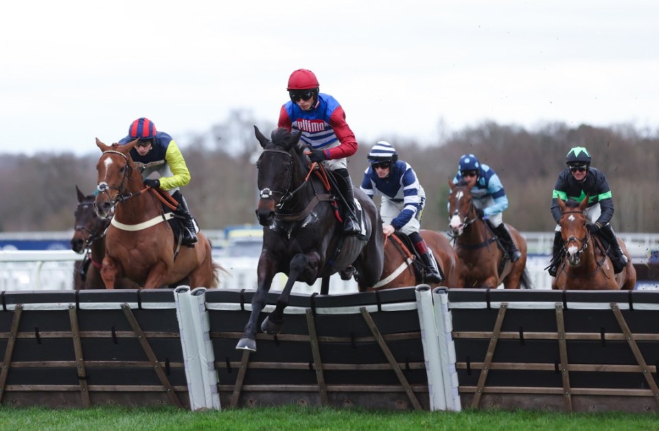 File photo dated 17-02-2024 of Inthewaterside (centre), a course and distance winner who likes soft going so he appeals in the 2.20 at Aintree. Issue date: Friday April 12, 2024. PA Photo. See PA story RACING Titan Tipping. Photo credit should read Steven Paston/PA Wire.