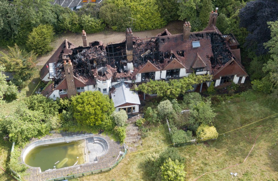 The £3million mansion was left ravaged after a massive fire