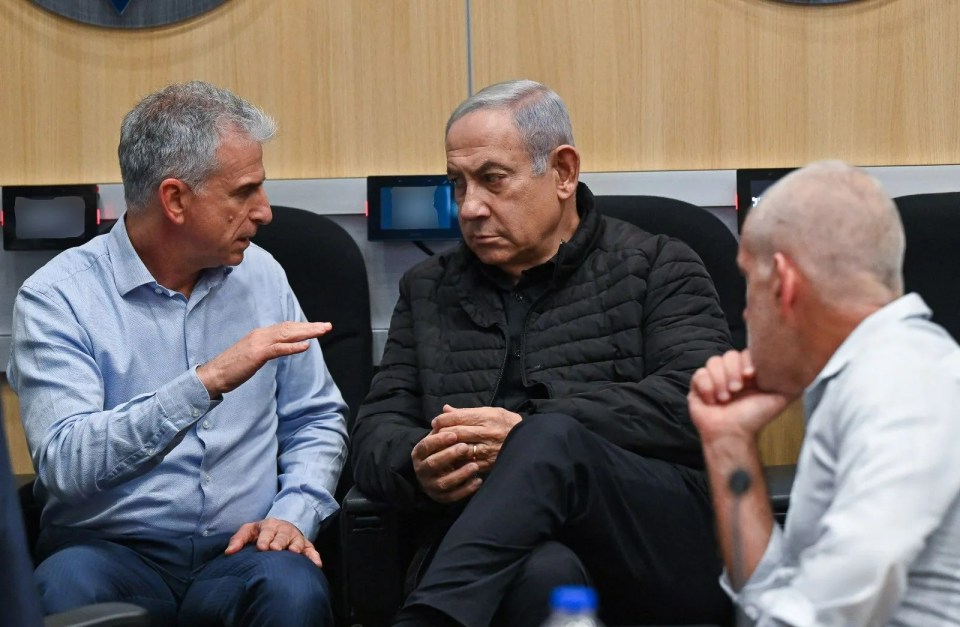Israeli PM Netanyahu holds a security assessment at IDF headquarters with director of Shin Bet and Mossad in October last year