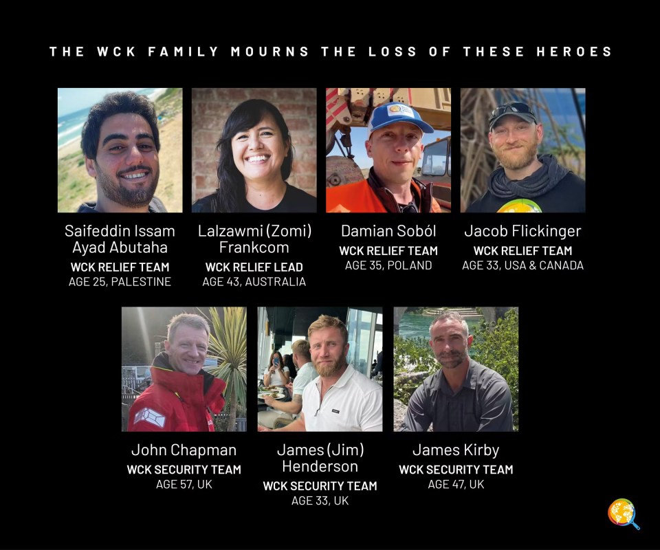 WCK FAMILY MOURNS THE LOSS OF THESE HEROS: Saifeddin Issam Ayad Abutaha, Lalzawmi (Zomi) Francom, Damian Sobol, Jacob Flickinger, John Chapman, James (Jim) Henderson, James Kirby - http://images.prismic.io/worldcentralkitchen/ZgyAf8t2UUcvBWC4_7HEROS_EMAIL_2400X2000.jpg?auto=format,compress