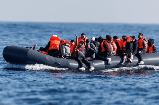 Small boat migrants try to cross the Channel. Credit: EPA
