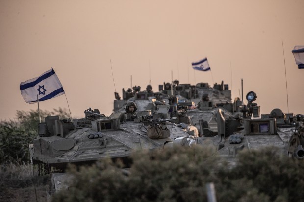 Israeli tanks approach the Strip ahead of the October invasion