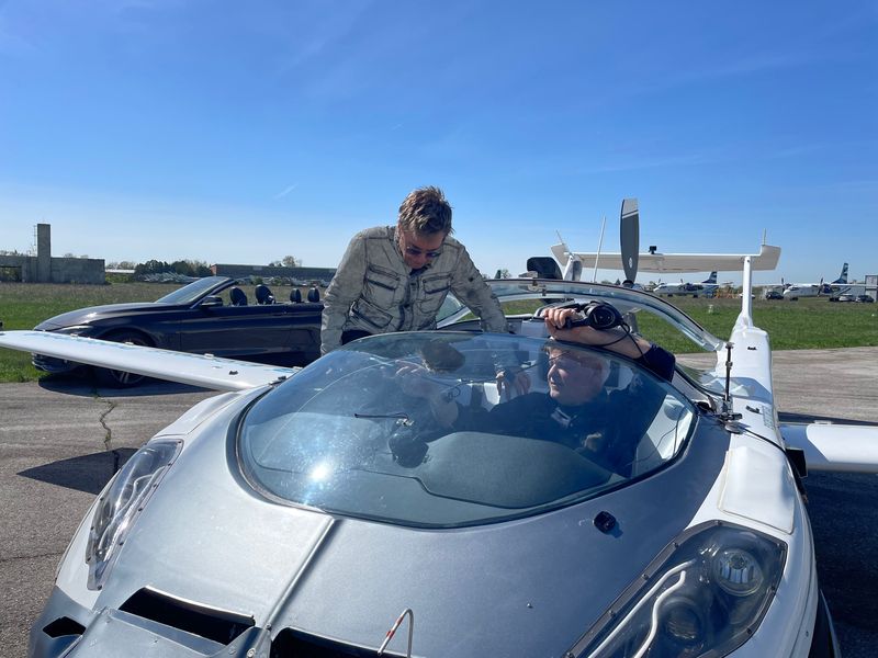 Music legend Jean-Michel Jarre, 75, completed two flights in the flying car in Slovakia