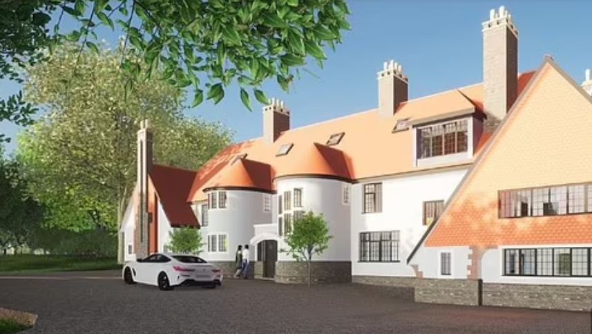 An artist's impression of what the house could look like once it is completed