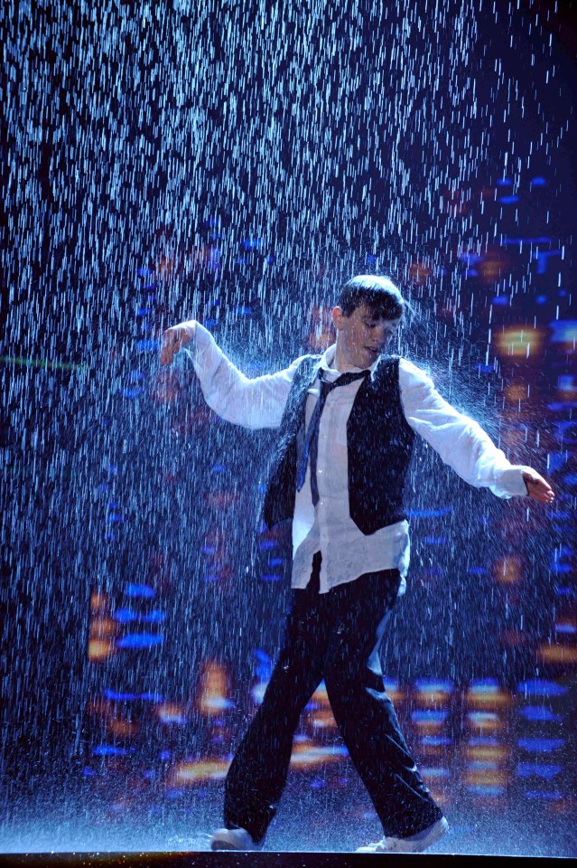 George Sampson dancing in the rain on Britain's Got Talent.