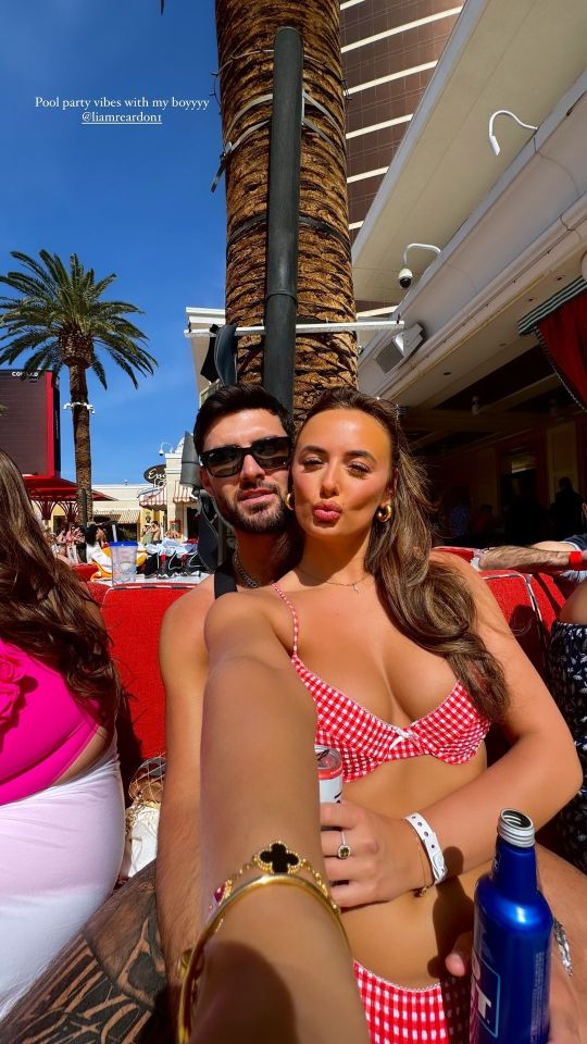 Millie sparked wedding rumours after jetting to Liam Reardon last month