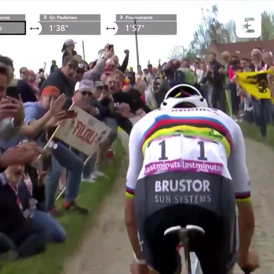 Mathieu van der Poel was riding to victory when the fan threw the missile