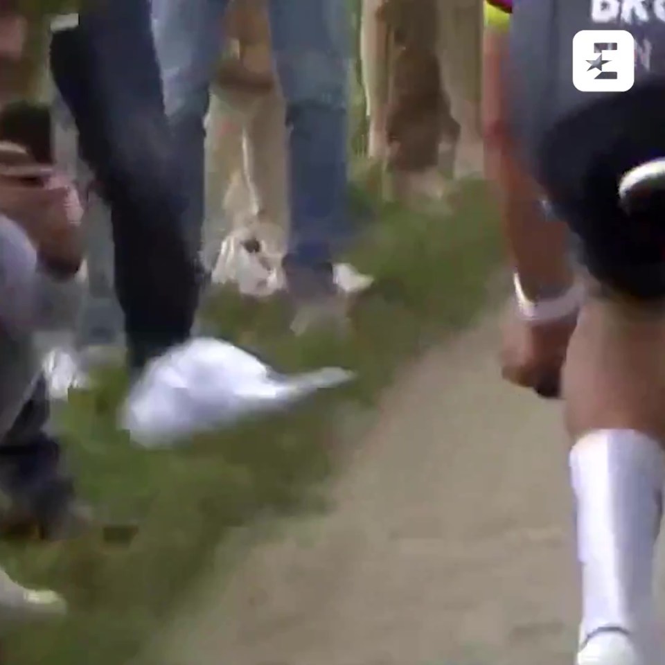 Fortunately the hat did not impact Van der Poel at all