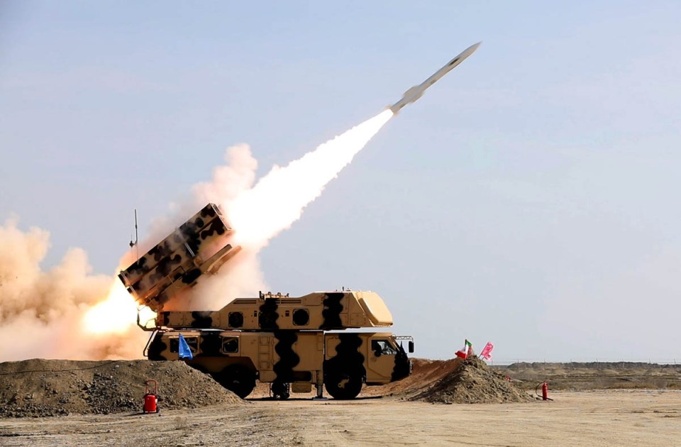 Mandatory Credit: Photo by Iranian Army Office/ZUMA Press Wire/REX/Shutterstock (14308181ad) A missile being launched during a military drill at an undisclosed location in the Persian Gulf, southern Iran. Iran holds military drill amid rising tensions in the region, Undisclosed, Persian Gulf - 19 Jan 2024