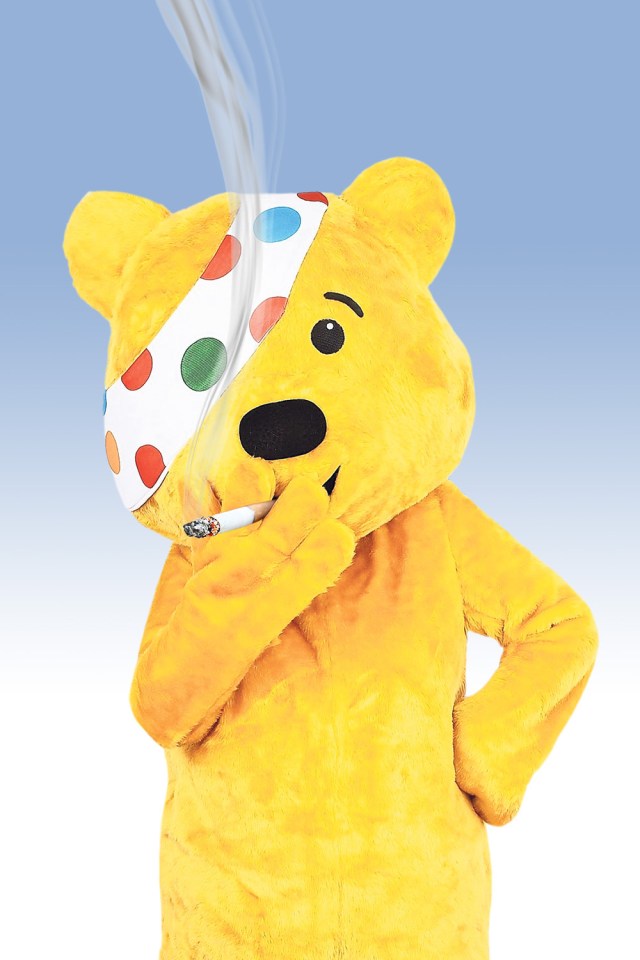 Pudsey bear has been outed as a smoker