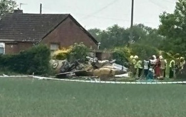 A Spitfire has crashed during a Battle of Britain event at RAF Coningsby