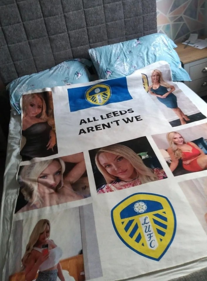 One Leeds supporter designed their bed covers with photos of the BBC presenter