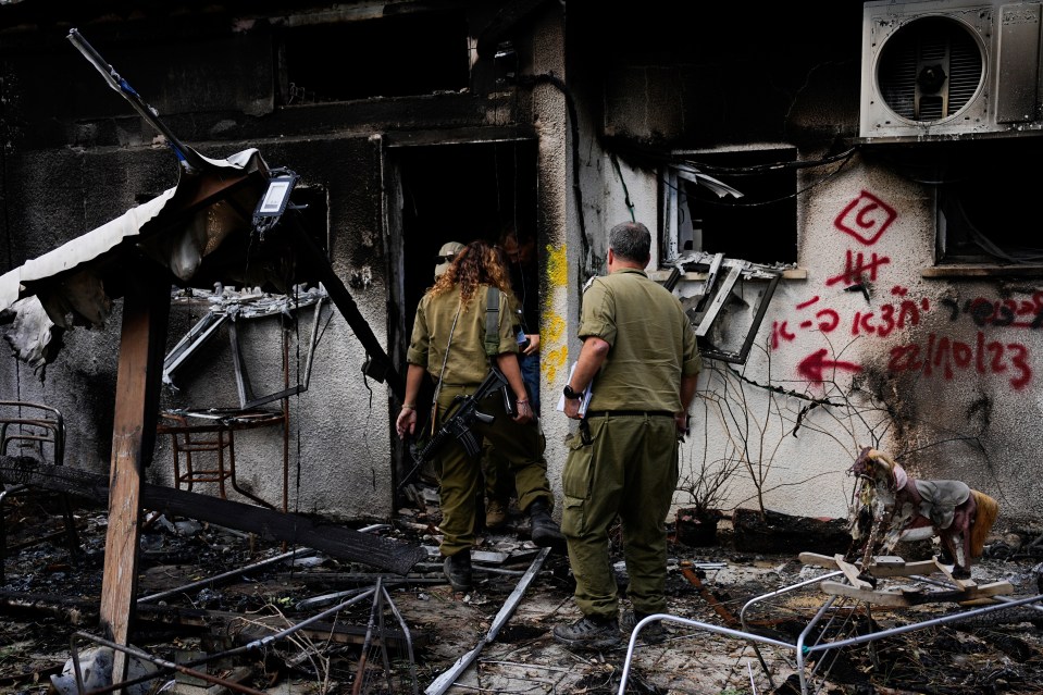 Many homes in the Nir Oz  were left destroyed by Hamas thugs