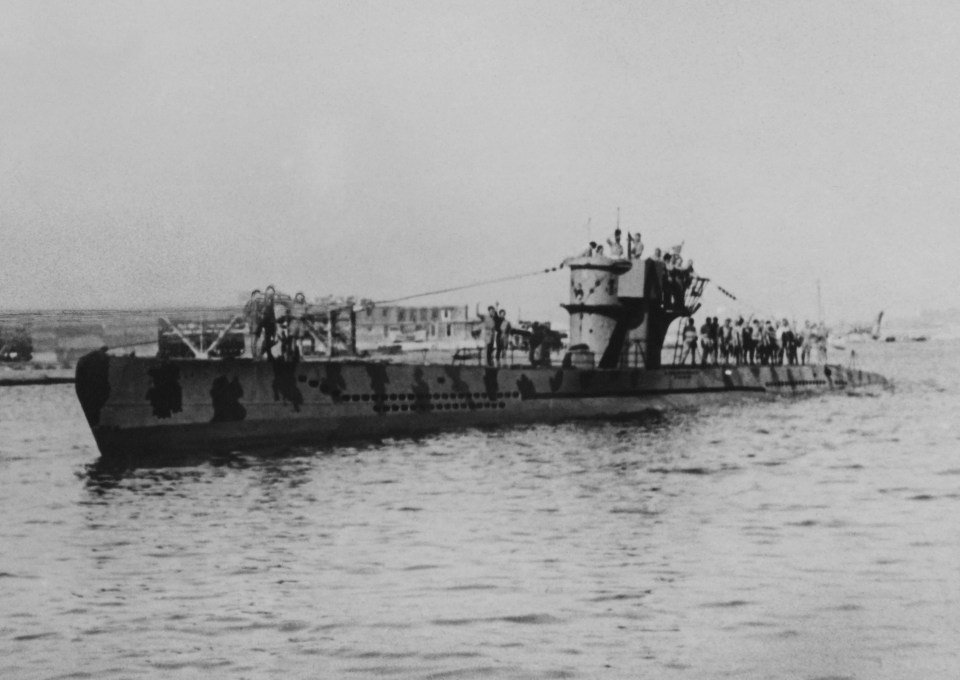A German U-boat in action in October 1943