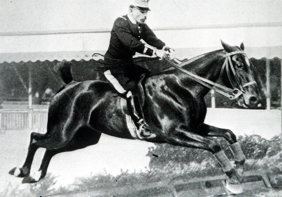 1900 Olympic Games. Paris, France. Show-jumping. Prix de Nations. Individual.H. De Champsavin riding the horse "Terpsichore"REF: 1999091410050Please credit: Popperfoto. Please note: NO CREDIT - FEE DOUBLED.