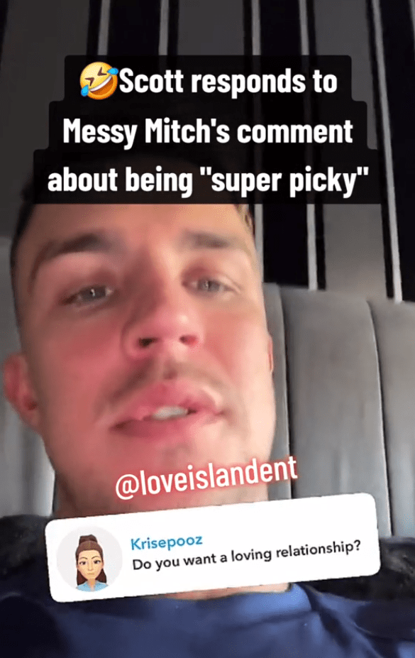 Mitch said he was 'picky' when it came to women