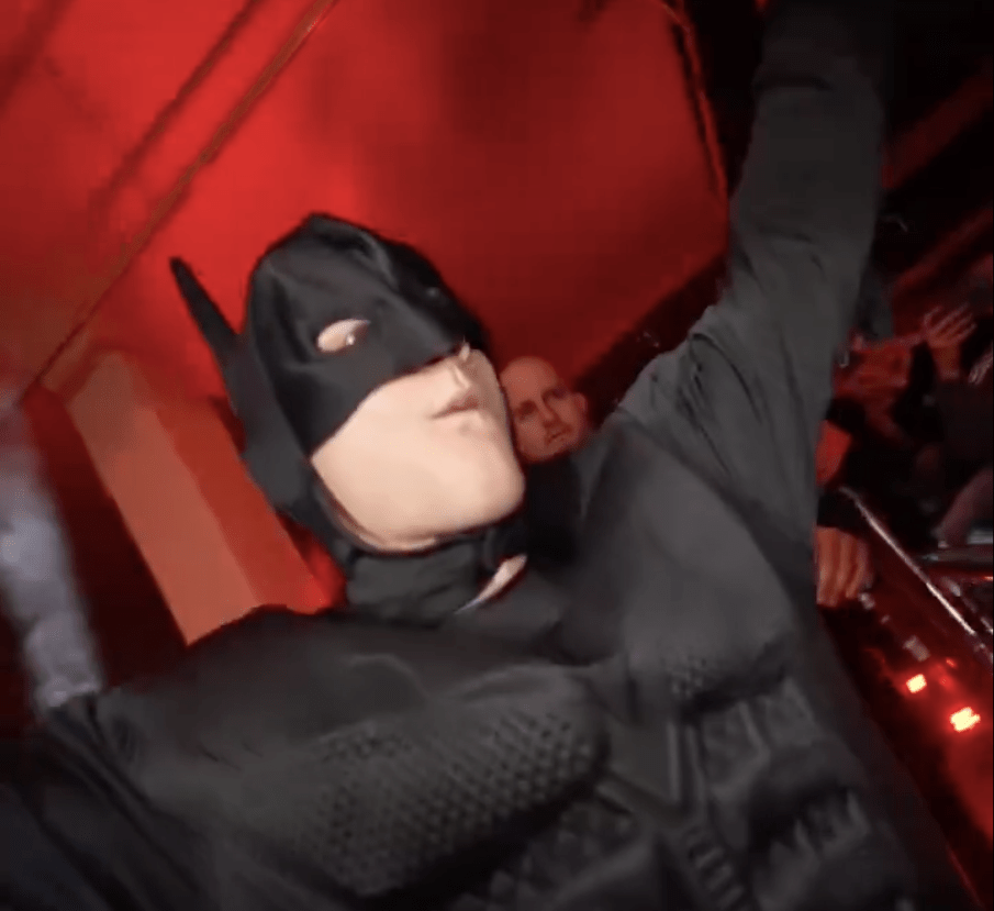 MMA star Max Holzer walked to the cage in a Batman costume