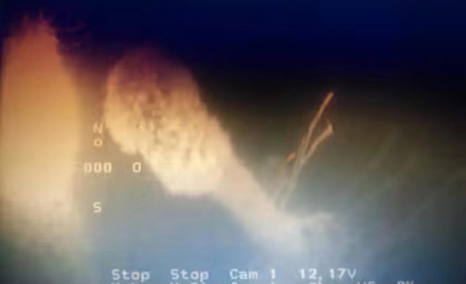 One of the images obtained by an ROV (Remotely Operated Vehicle) of the Argentine Naval Prefecture where the periscope of the submarine would be seen