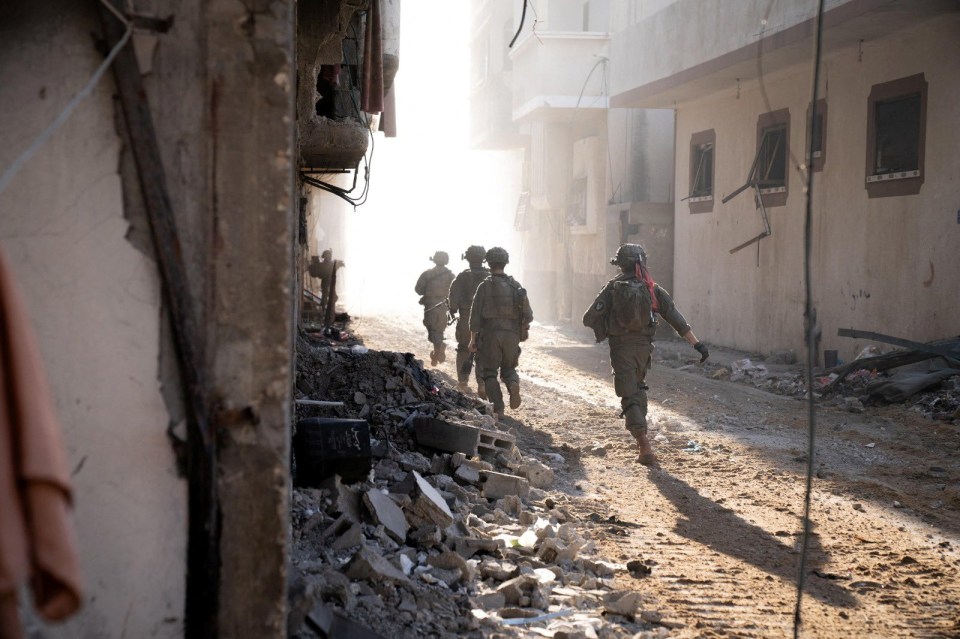 Israeli soldiers operate in the Gaza Strip as they close in on Raffah