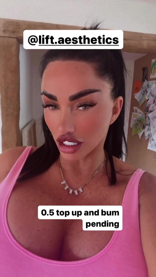 Katie regularly showed off her surgery-honed body