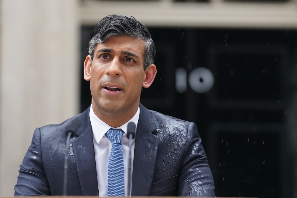 Rishi Sunak delivering a speech to announce the date of the UK’s general election
