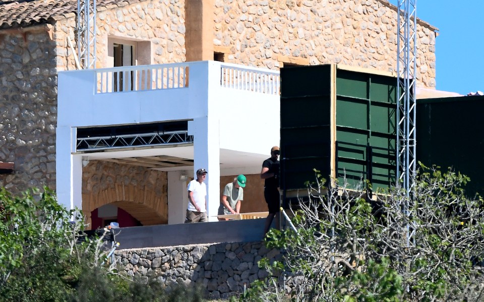 Shots of the rustic villa show the modern terrace is well underway
