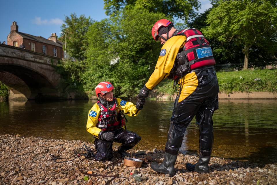 Officers from the RSPCA checked the River Eden for potentially harmful objects on Saturday morning
