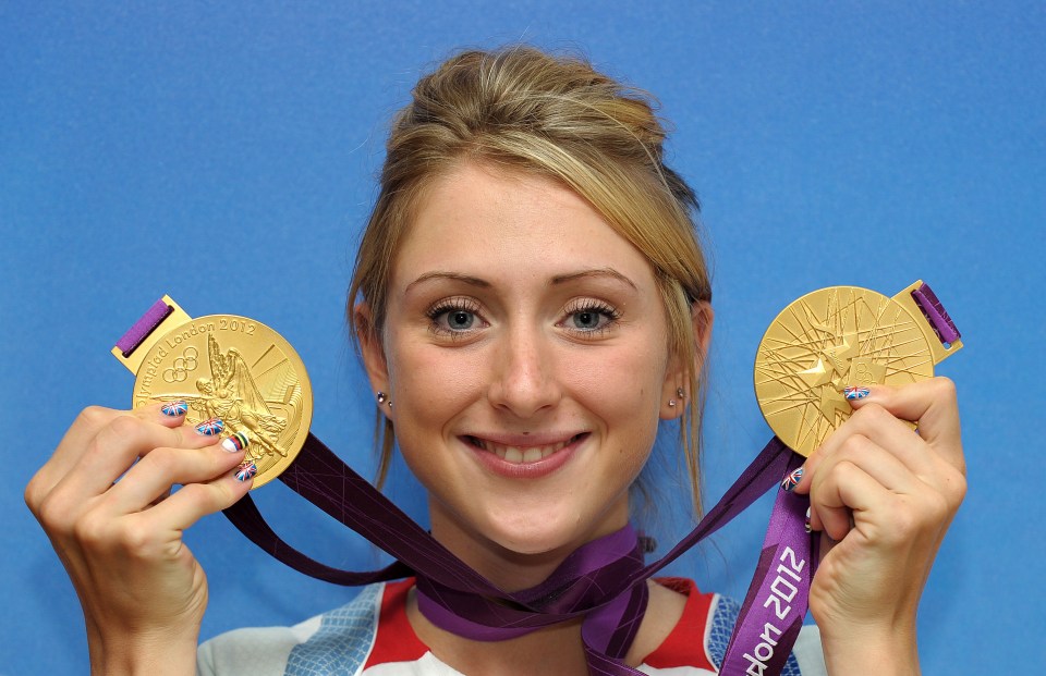 Dame Laura Kenny poses with her two gold medals